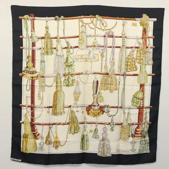 HERMES Carre 90 Scarf ""Pasementerie"" Silk Navy Auth 135492 - Picture 15 of 15